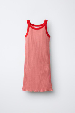 ZARA X PUKAS ТРИКОТАЖНОЕ ПЛАТЬЕ PUKAS SURF, БЕЛЫЙ/КРАСНЫЙ