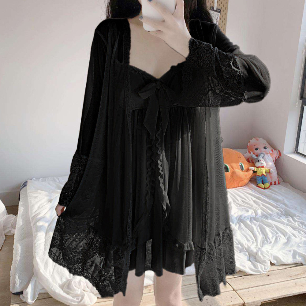 Пеньюар(винтаж) сорочка+халат 107#