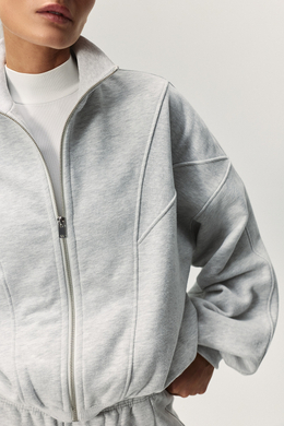 Олимпийка с рельефными швами утеплённая Светло-серый меланж