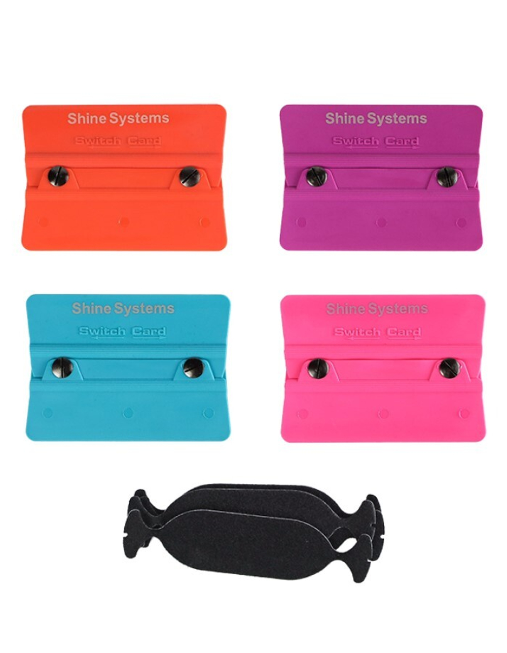 Shine Systems Набор из 4-х ракелей прямоугольной формы с насадками из войлока 10*7,2см