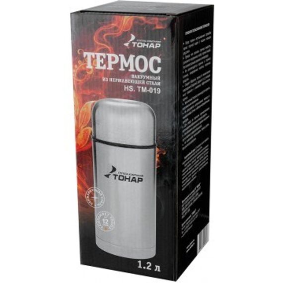 Термос TONAR 1200ML HS.TM-019  (широкое горло, чехол)