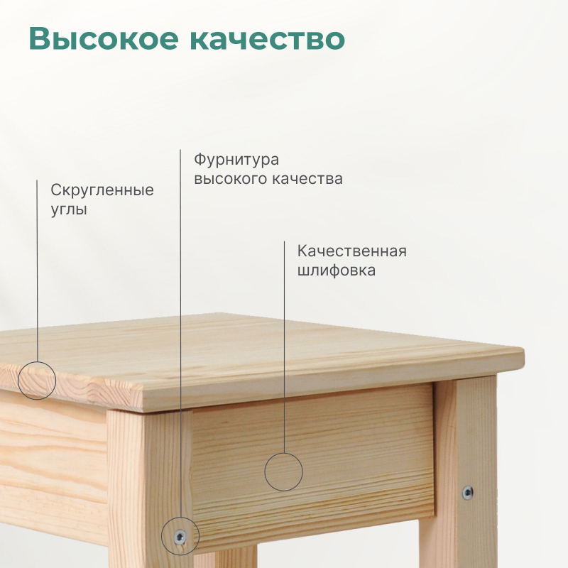 Стеллаж Ральф 1 ящик массив сосны цвет натуральный