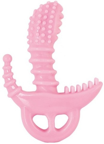 Розовый анально-вагинальный массажер