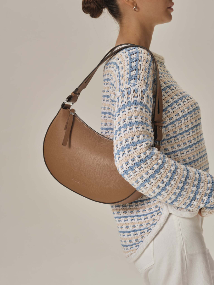 Сумка женская сэддл светло-коричневая