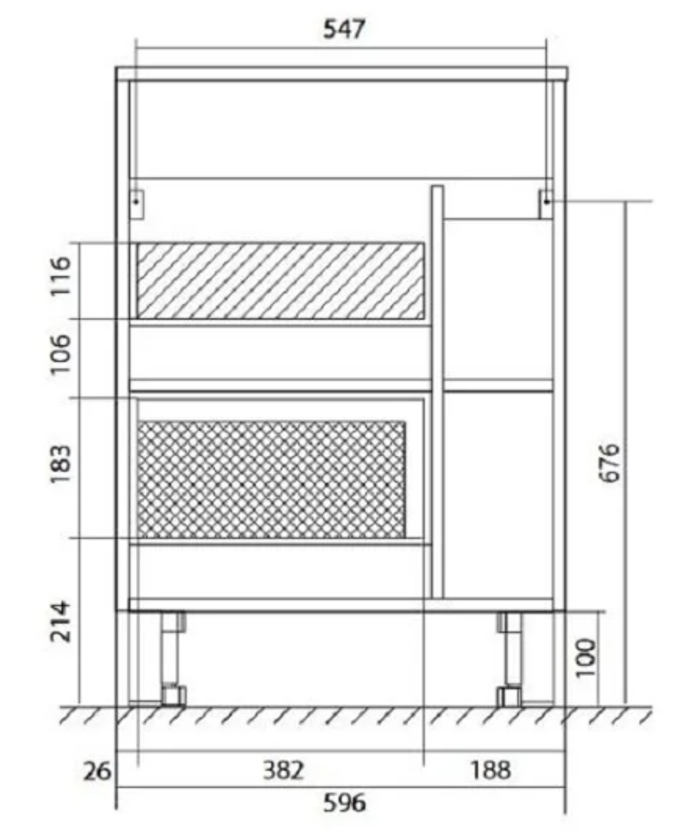 Тумба с раковиной Lido 60Н 1д. Белый глянец