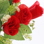 Искусственные цветы «Букет роз» 32см 10 цветков красные