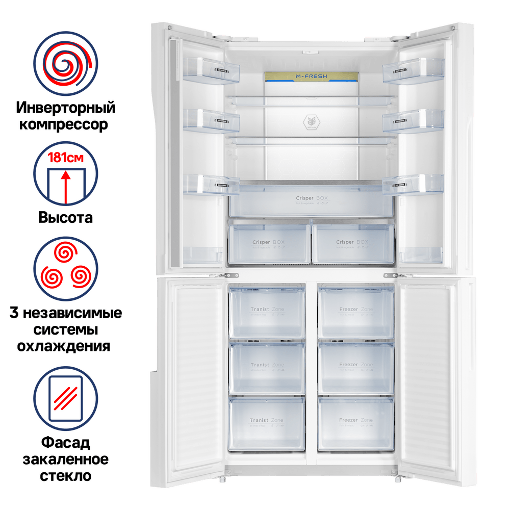 Холодильник с инвертором MAUNFELD MFF181NFW