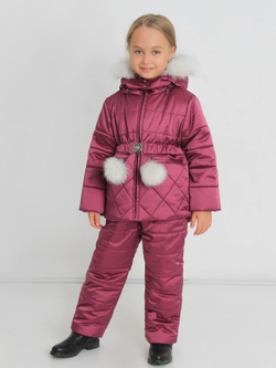 Костюм зимний "Васелина-3", бордовый цвет, на рост 104,110 см.