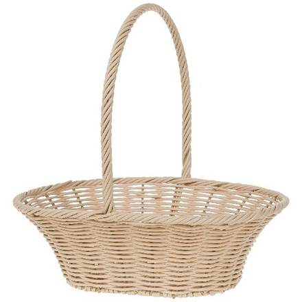 Корзина плетеная (пластик) 34x24xH12/30см (Бежевый)