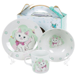 Набор посуды керам, 3 шт, Котик, тар 17.5см,сал 15см,круж 230мл, Daniks, C655