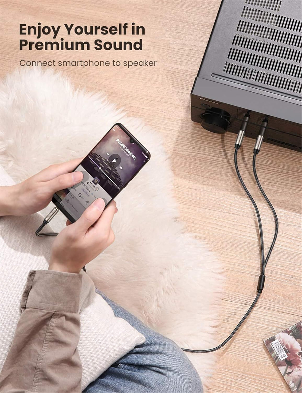 Кабель Audio 3.5mm - 2*Audio 6.3mm, 1m UGREEN 10613