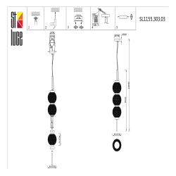 SL1155.303.03 Светильник подвесной ST-Luce Латунь/Коньячный E14 3*40W