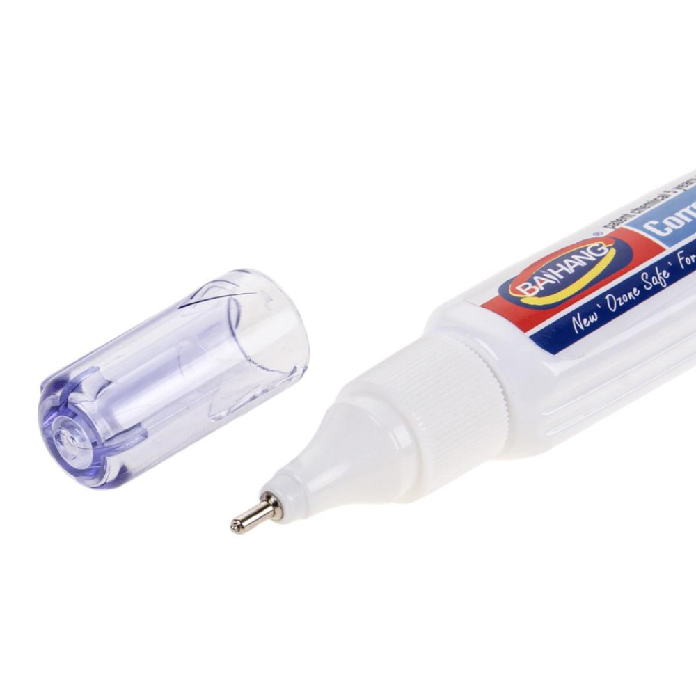 Корректирующий карандаш 10мл, металлический наконечник, белый корпус