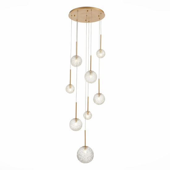 SL1152.203.08 Светильник подвесной ST-Luce Золотистый/Прозрачный G9 LED 8*5W ARCOBALINO