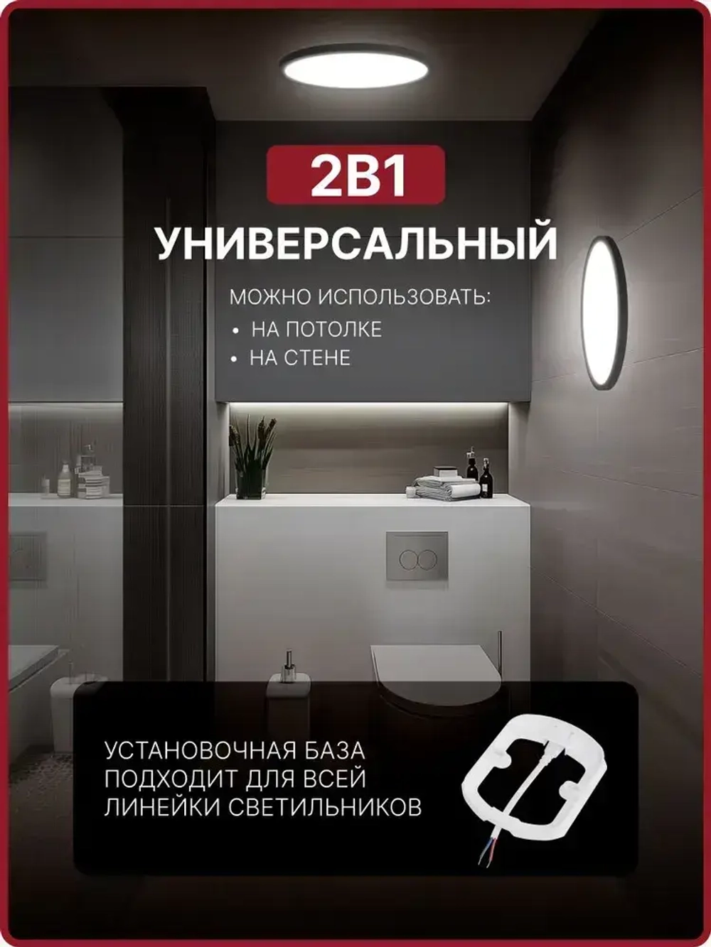 Светильник потолочный светодиодный 20 Вт / люстра для кухни, гостиной комнаты, спальни, ванной, гаража, детской, прихожей / круглый настенный, накладной