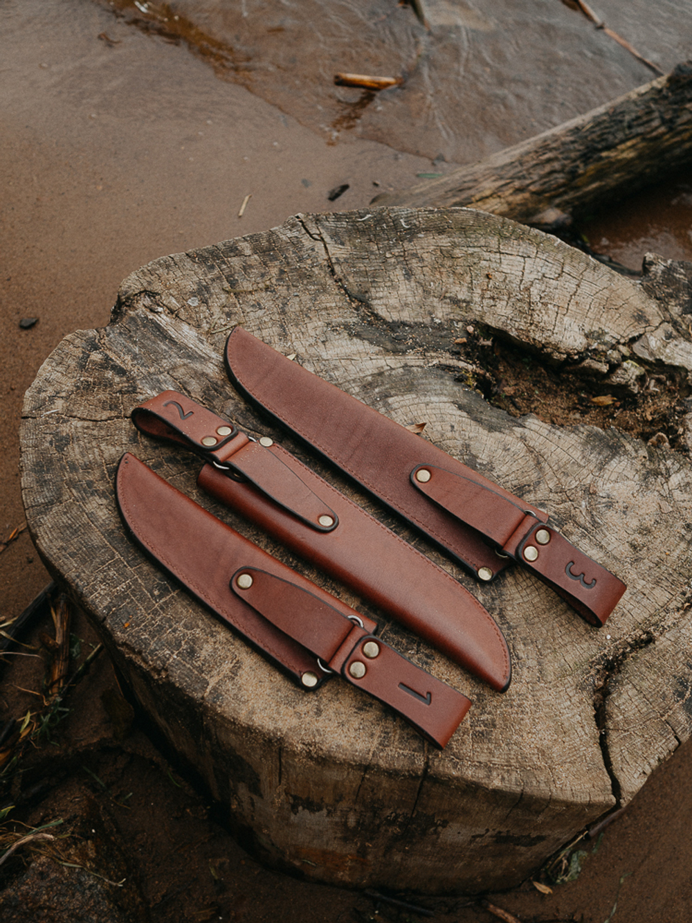 Ножны-чехол для ножа кожаный без гарды Prival Н1 Premium,  для клинка  до 190х45мм