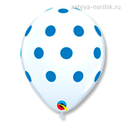 Горошек-голубой на белом