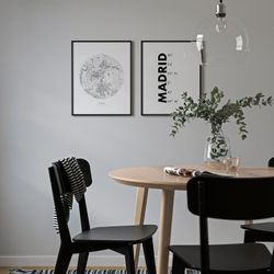 IKEA BILD  (ИКЕА БИЛД)  -  Плакат, координаты, Мадрид, 40x50 см.