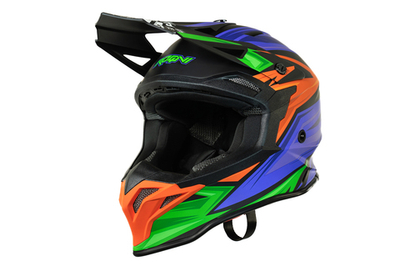 Мотошлем ROQVI JOKER фиолетовый/оранжевый/зеленый матовый (Мотошлем ROQVI JOKER фиолетовый/оранжевый/зеленый матовый )