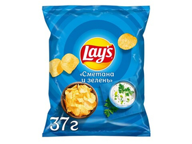 37Г ЧИПСЫ LAY'S СМЕТАНА ЗЕЛЕНЬ