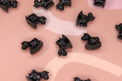 Бусина лошадка 14х8 мм черная