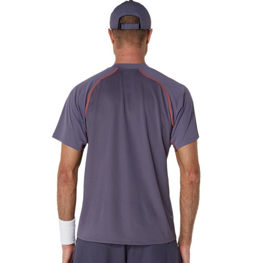 Мужское теннисное поло Asics Match Actibreeze - серо-фиолетовое