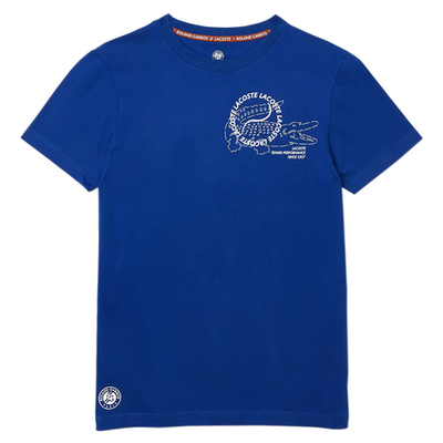 Мужская теннисная футболка Lacoste Roland Garros Men T-Shirt - blue/white