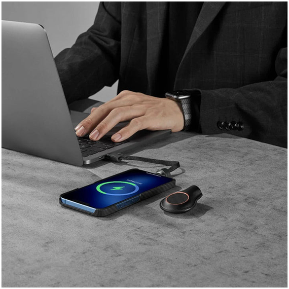 Чехол-брелок Pitaka PitaTag for Cable для AirTag с кабелем USB-C to Lightning (PTCA2001), черный