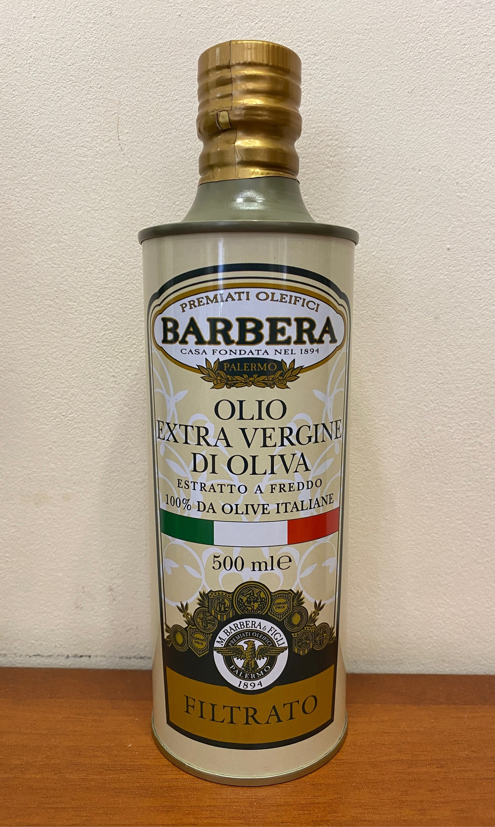 Оливковое масло Barbera Extra Virgin Filtrato 0,5 л,ж/б, Италия
