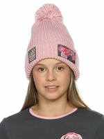 Шапка для девочек р-р (53-54, Розовый(37))