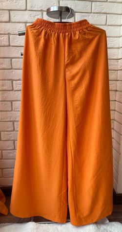 Костюм летний с брюками оверсайз, оранжевый