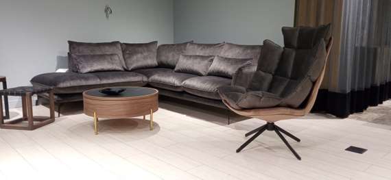 Журнальный столик Slide Ø80х40 см со сдвижной столешницей, черная керамика