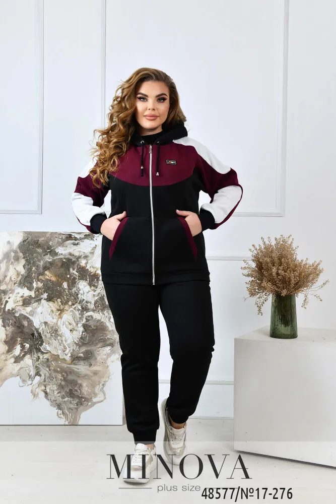 Костюм 17-276-черный-марсала Minova