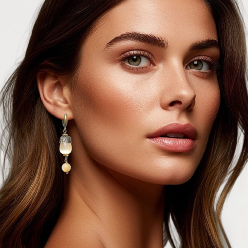 Серьги с кошачьим глазом