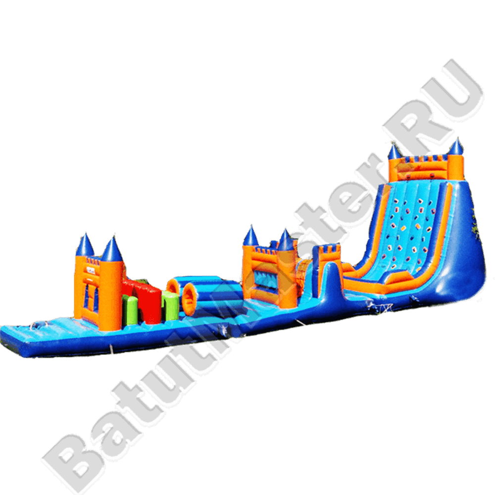 Спортивный надувной батут "Замок со скалой"