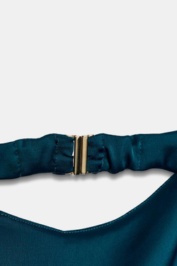 ZARA ПЛАТЬЕ МИДИ-БАЛЛОН, СИНЕ-ЗЕЛЕНЫЙ