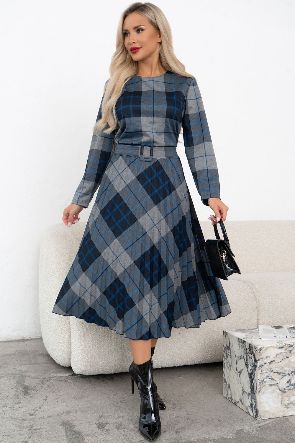 Платье Сильвия (серый/голубой)-50р-р Р11-1086/14 Nikol