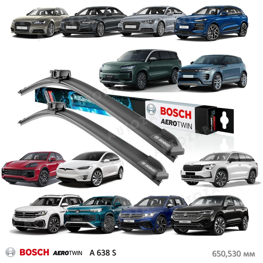 Щетки стек-ля AUDI A6,A7,Q6,Evoque,Cayenne,Kodiaq 2,Tesla X,VW Atlas,Tayron,Tiguan,Tiguan Allspace,Touareg 650/530мм