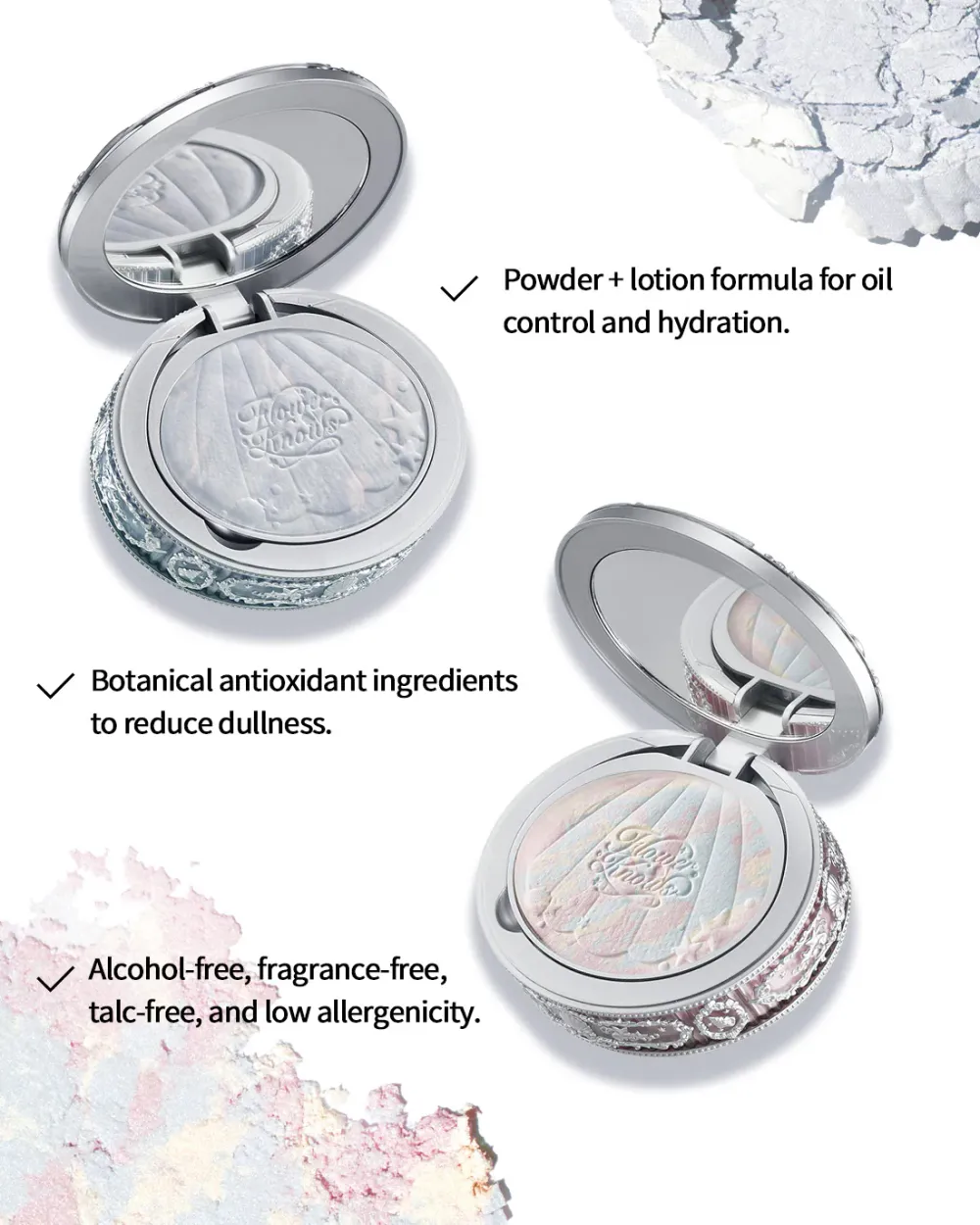 Запеченная пудра Flower Knows Shell's Jewel Collection Baked Podwer - 01 Cloudy Blue