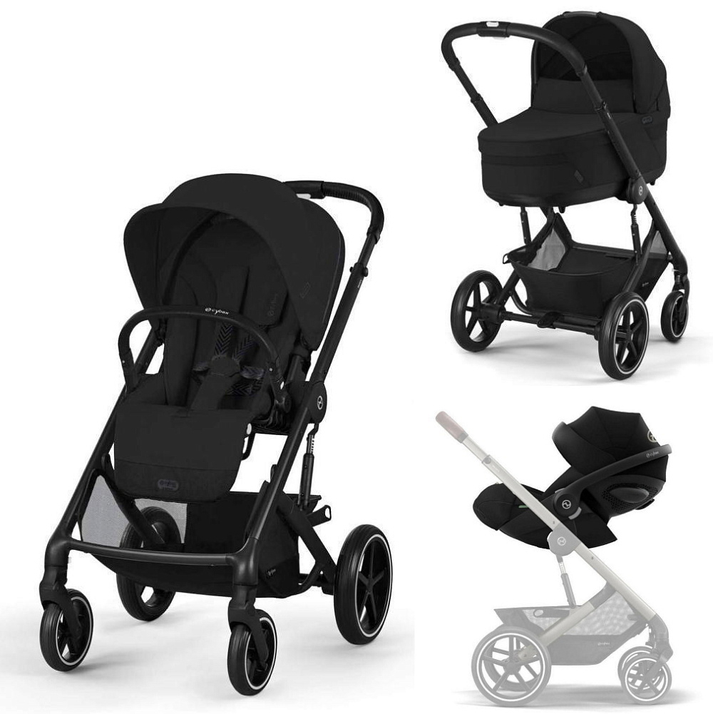 Коляска Cybex Balios S Lux BLK complete Cloud G Magic Black Base G 4 в 1 Moon Black с дождевиками