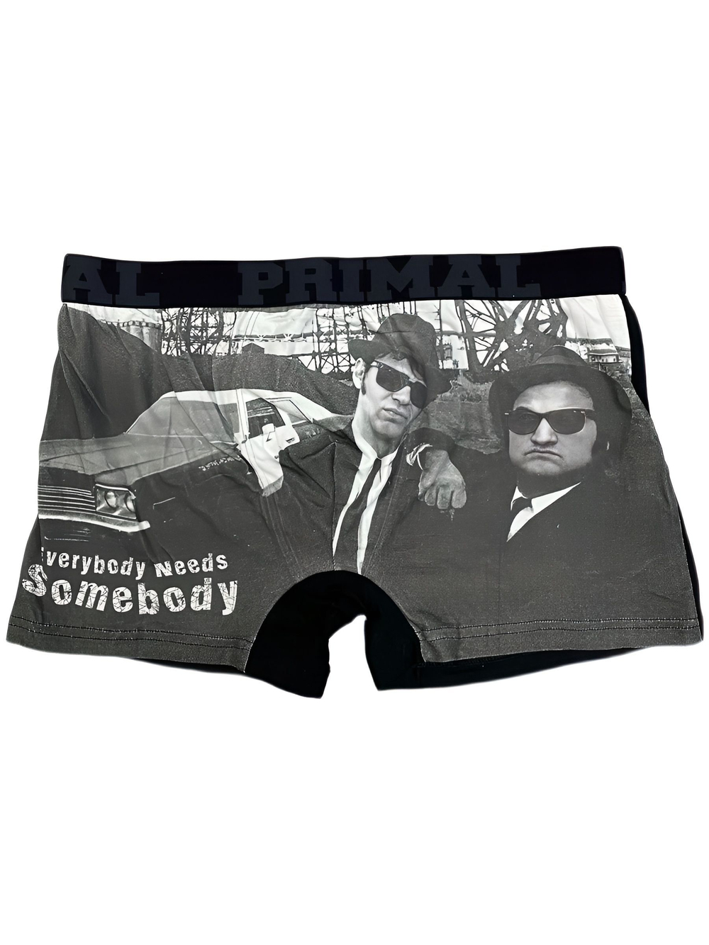 Мужские трусы боксеры черный с принтом, хлопок M/48, Primal