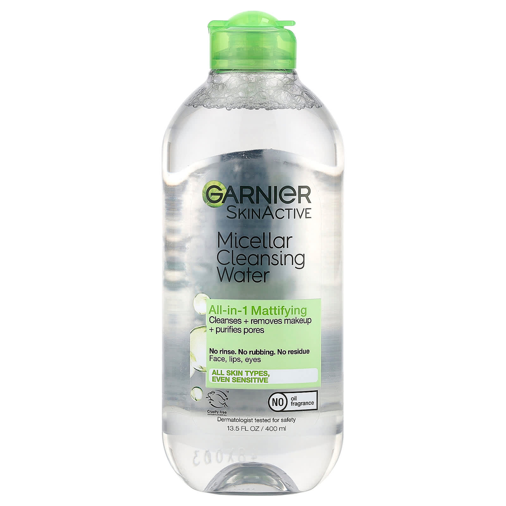 Garnier, SkinActive, мицеллярная очищающая вода, универсальное матирующее средство, 400 мл (13,5 унции)