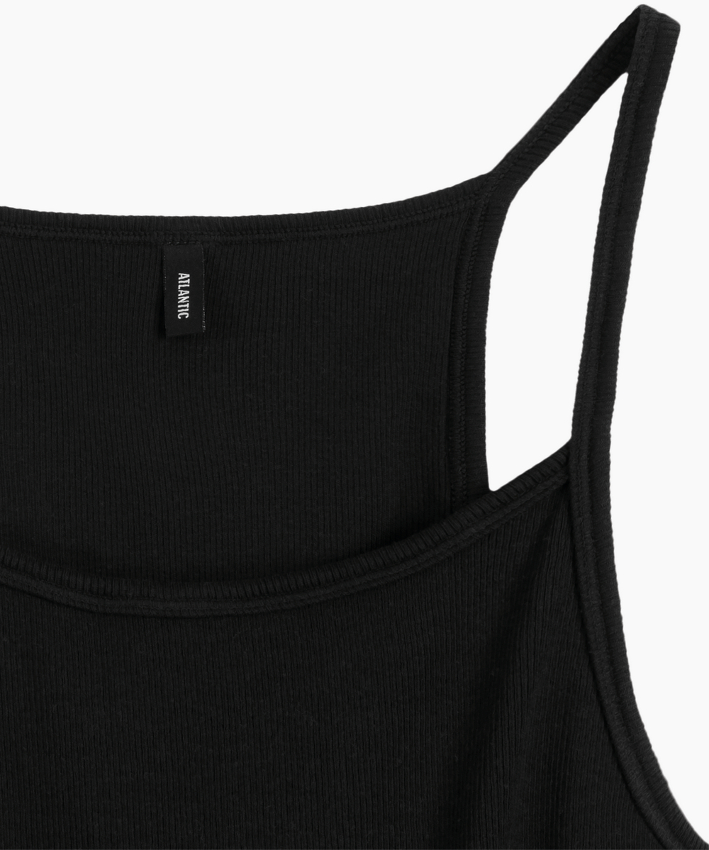 Майка женская Atlantic, 1 шт. в уп., хлопок, черная, LV-002