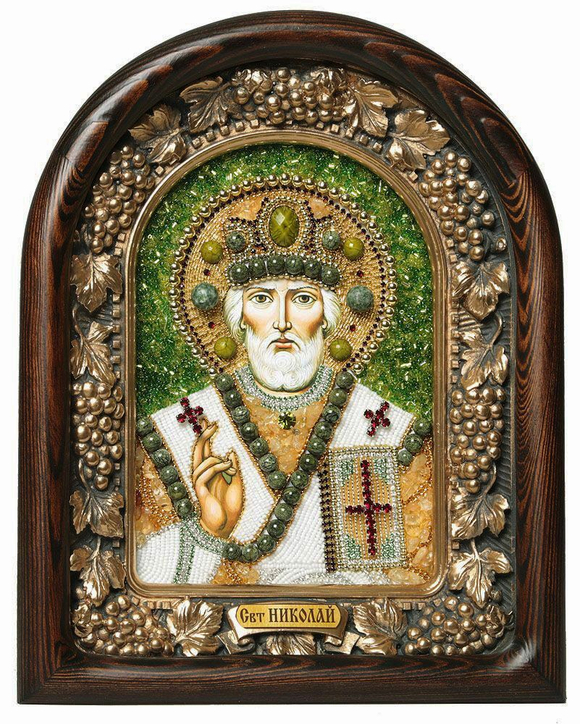 Икона Николай Чудотворец бисер
