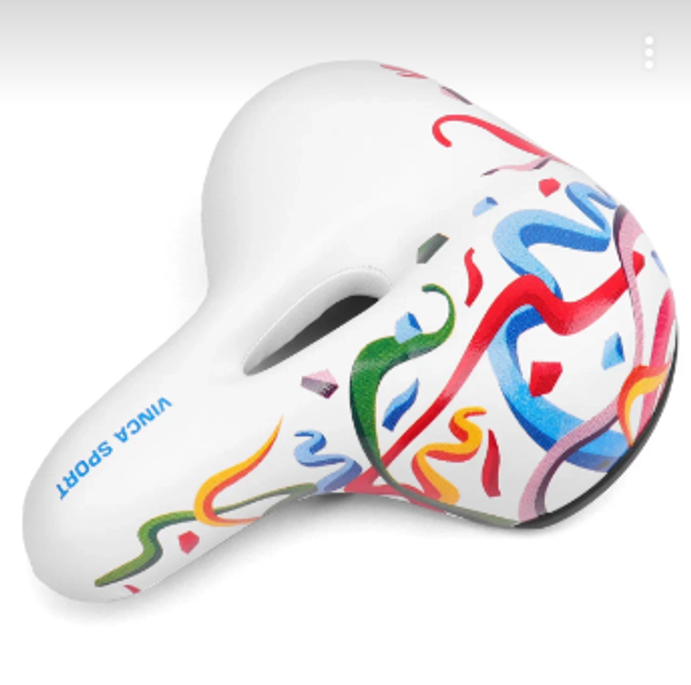 Седло комфортное, 250*200мм,с отверстием, Cool, белое, Vinca Sport VS 67 cool white