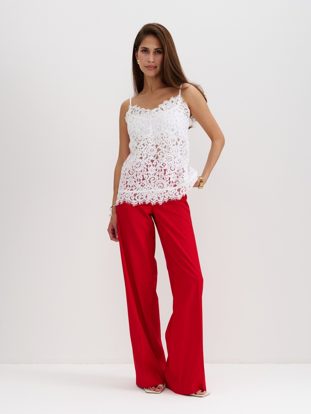 Блуза из кружева, белая