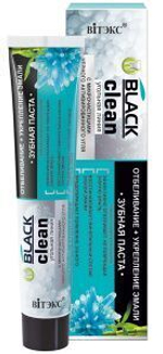 Витэкс BLACK CLEAN Зубная паста «УКРЕПЛЕНИЕ ЭМАЛИ» МИНЕРАЛЫ мертвого моря 85 мл