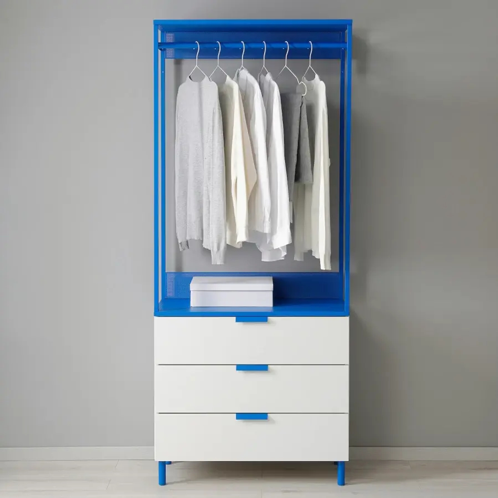Комбинация для хранения - PLATSA  IKEA/ ПЛАТСА  ИКЕА, 191х80 см, белый/синий