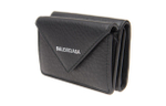 Balenciaga PAPIER Cow Leather Wallet Mini Unisex Black