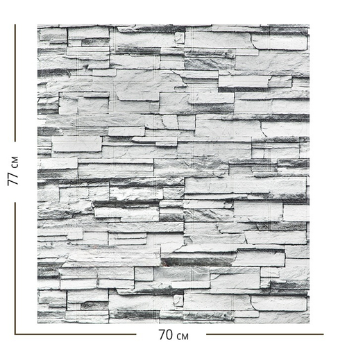 Самоклеящаяся мягкая панель ПВХ Сланец серый 770х700х3 мм